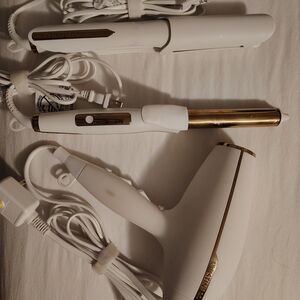 Kristen Ess White and Gold Hair Styling Set